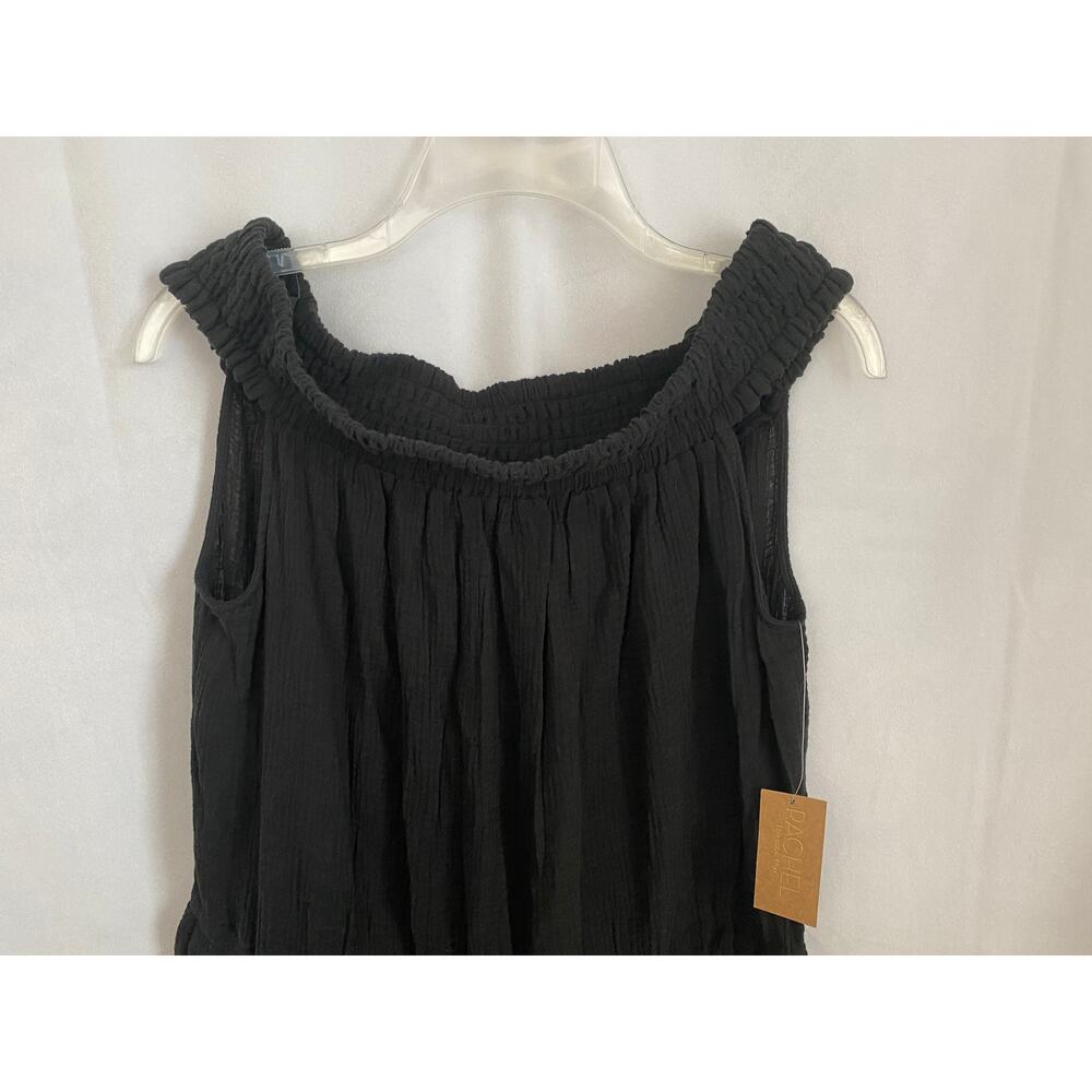 Rachel Roy Black Cotton Sleeveless Off Shoulder Romper XL NEW - Picture 3 of 7